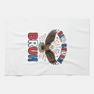 Paño De Cocina Águila Patriótica Seis Siete Bruh Diseño Vectorial