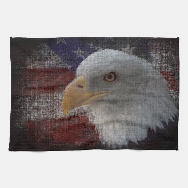 Paño De Cocina Águila Patriótica y Bandera (Horizontal)