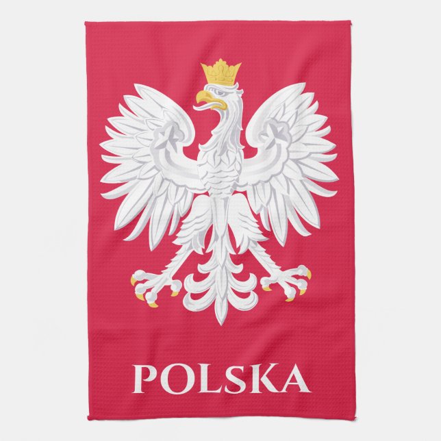 Paño De Cocina Águila polaca 🦅 Polski Polonia Escudo rojo (Vertical)