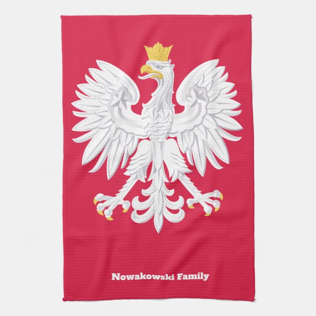 Paño De Cocina Águila polaca 🦅 Polski Polonia Escudo rojo (Vertical)