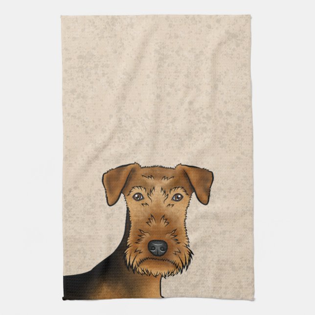 Paño De Cocina Airedale Terrier Bingley Terrier Dog Head Beige (Vertical)