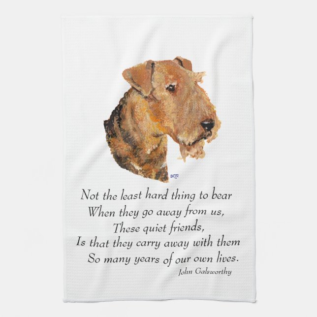 Paño De Cocina Airedale, Welsh, Lakeland Terrier Keepsake (Vertical)