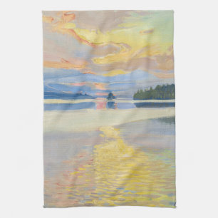 Paño De Cocina Akseli Gallen-Kallela - Atardecer sobre el lago Ru