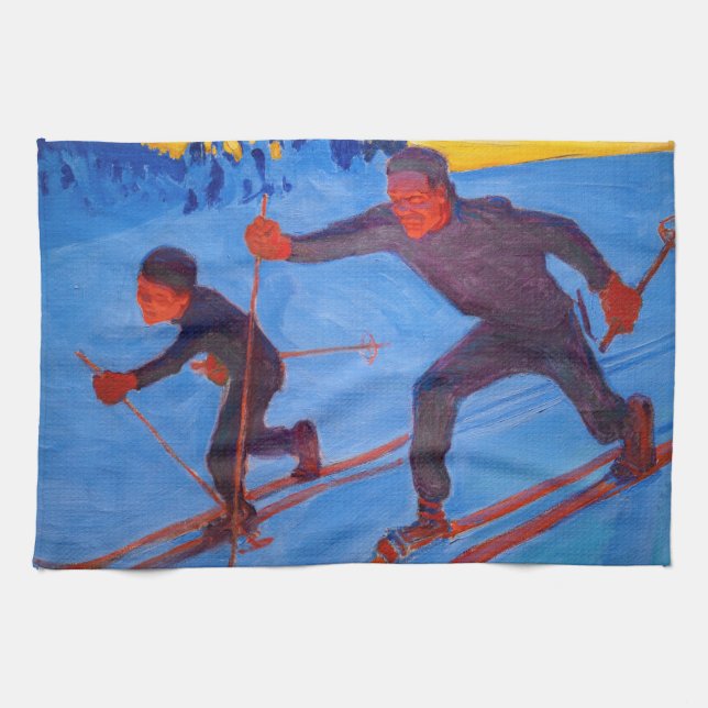Paño De Cocina Akseli Gallen-Kallela - Esquiadores (Horizontal)
