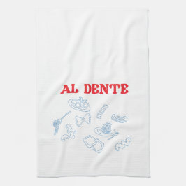 Paño De Cocina Al Dente Rojo y Azul