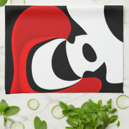 Paño De Cocina Al Sr. Redd: Resumen Negro, Blanco y Rojo