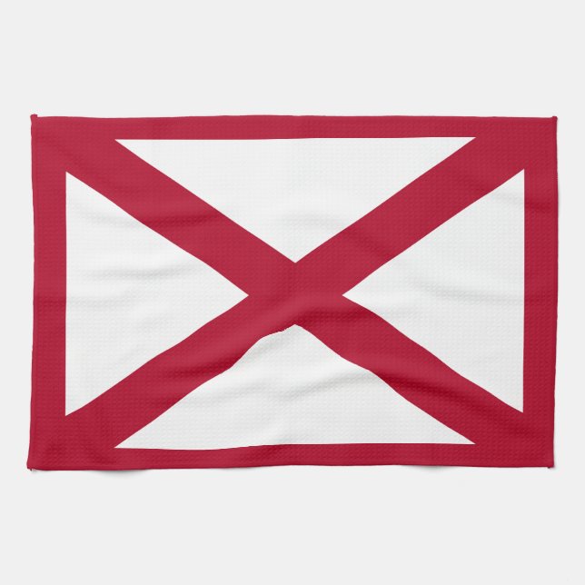 Paño De Cocina Alabama: Bandera de St Andrew Crimson (Horizontal)
