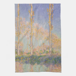 Paño De Cocina Álamos, paisaje impresionista, Claude Monet