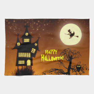 Paño De Cocina Alarmante casa embrujada Halloween Decorativo