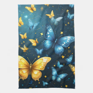 Paño De Cocina Alas de alegría: mariposas voladoras azules y amar