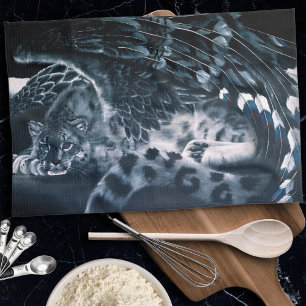 Paño De Cocina Alas Guardianes del Leopardo de las Nieves Fantasí