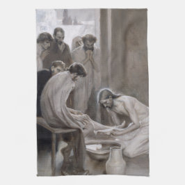Paño De Cocina Albert Edelfelt - Jesús lavando pies de discípulos