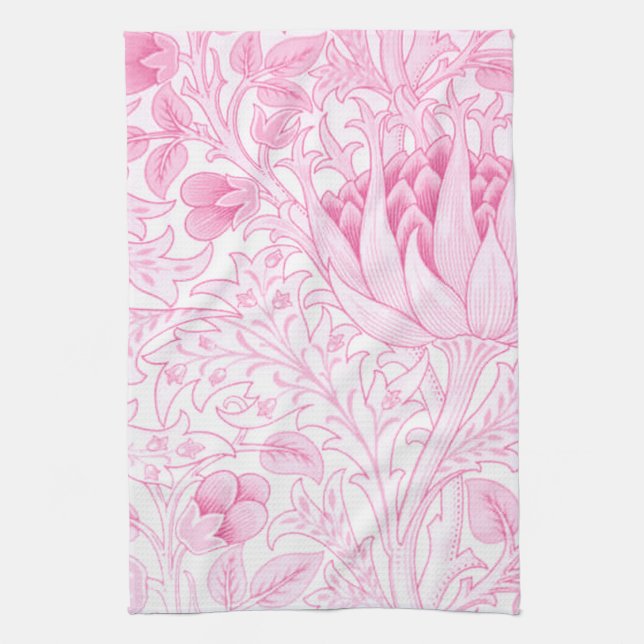 Paño De Cocina Alcachofa Rosa Pálido de William Morris (Vertical)