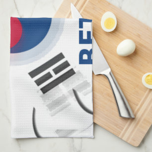 Paño De Cocina Alegre diseño de arte de bandera coreana "Ten un b
