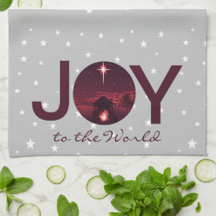 Paño De Cocina Alegría al mundo natividad  