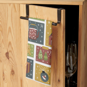 Paño De Cocina Alegría de fiesta   Calendario de navidades antici