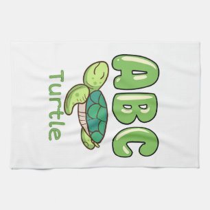 Paño De Cocina Alfabeto de la tortuga Amante ABC Letra Turca