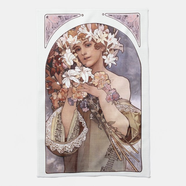 Paño De Cocina Alfons Mucha: Danza (Vertical)