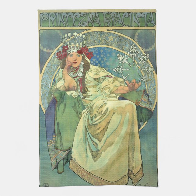 Paño De Cocina Alfons Mucha , “ Princess Hyacinth ” (Vertical)