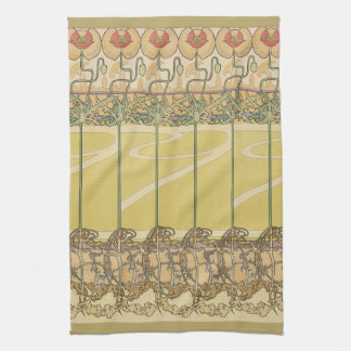Paño De Cocina Alfonse Mucha Amapolas Papel Pintado Floral Art No