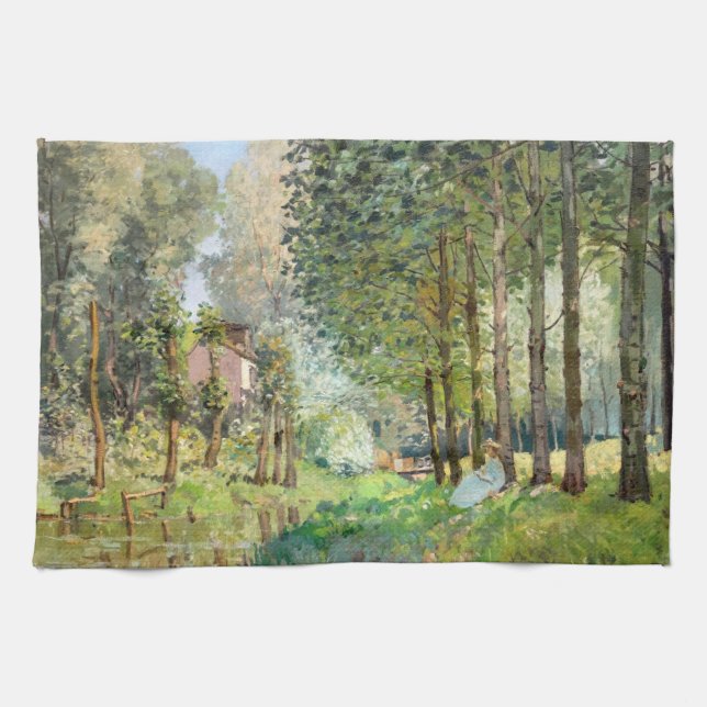 Paño De Cocina Alfred Sisley - Descansa a lo largo del Stream (Horizontal)