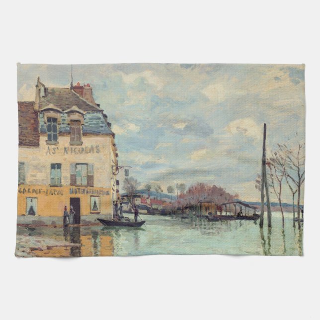 Paño De Cocina Alfred Sisley - Inundación en Port-Marly 1872 (Horizontal)