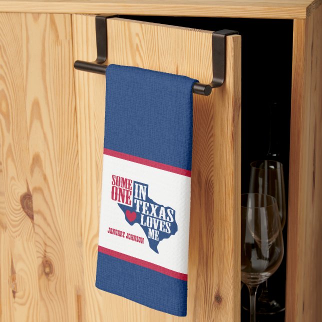 Paño De Cocina Alguien en Texas me ama (Pliegue de tercios)