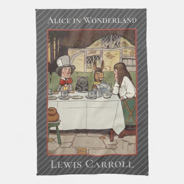 PAÑO DE COCINA ALICE EN WONDERLAND, NOVELA CLÁSICA LEWIS CARROLL  (Vertical)