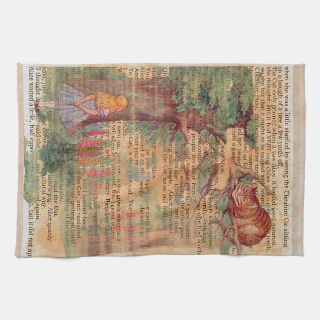 Paño De Cocina Alicia conoce a Cheshire. cat (Horizontal)