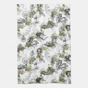 Paño De Cocina Alicia en navidad del acebo del país de las