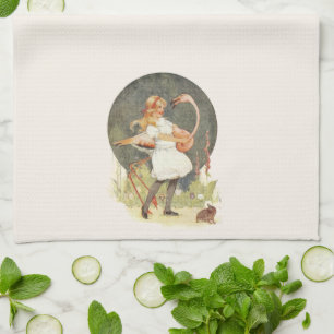 Paño De Cocina Alicia y el flamenco