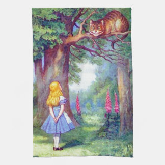 Paño De Cocina Alicia y el gato de Cheshire a todo color