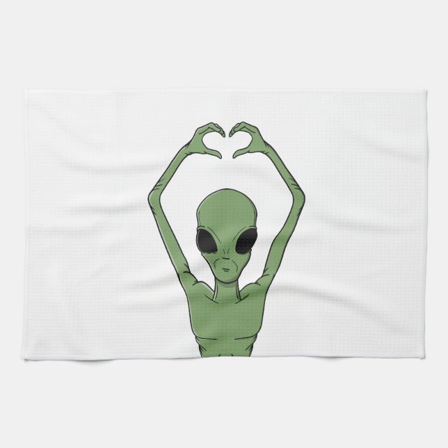 Paño De Cocina Alien Heart Pose (Horizontal)