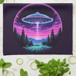 Paño De Cocina Alien Spaceship Retro Futurista