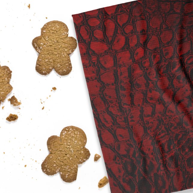 Paño De Cocina Alligator Red Faux Leather (Subido por el creador)