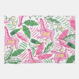 Paño De Cocina Alligator Wine Pink Green Preppy