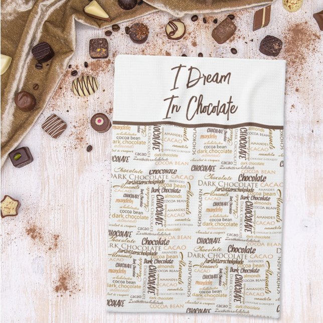 Paño De Cocina Almendras de chocolate y nube de palabras de choco (Subido por el creador)