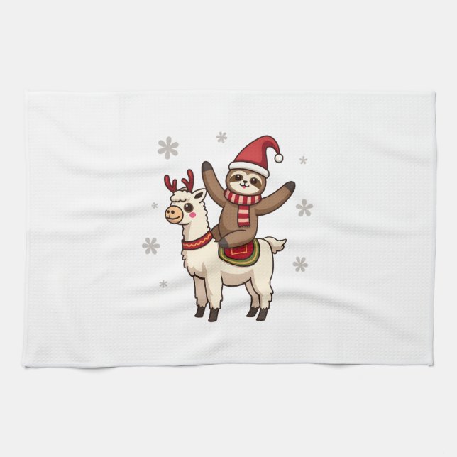 Paño De Cocina Alpaca Sloth Christmas (1) (Horizontal)