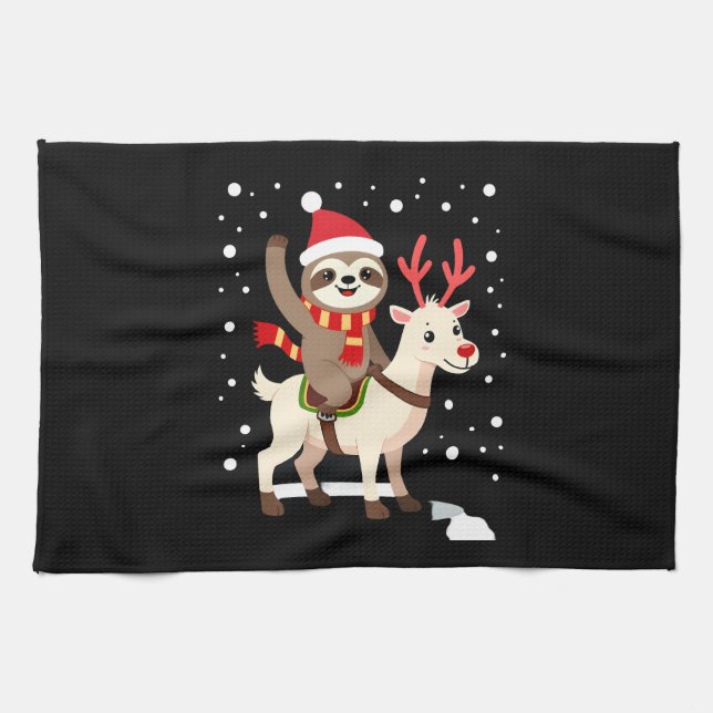 Paño De Cocina Alpaca Sloth Christmas (1) (Horizontal)