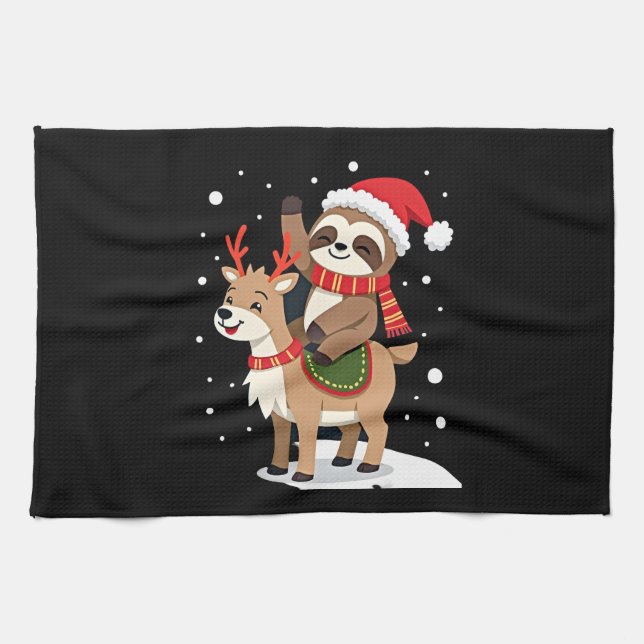 Paño De Cocina Alpaca Sloth Christmas (2) (Horizontal)