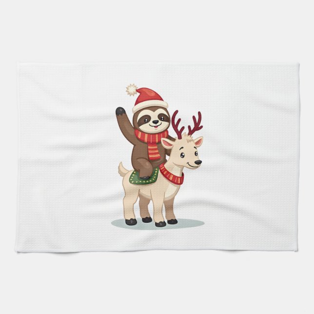 Paño De Cocina Alpaca Sloth Christmas (2) (Horizontal)