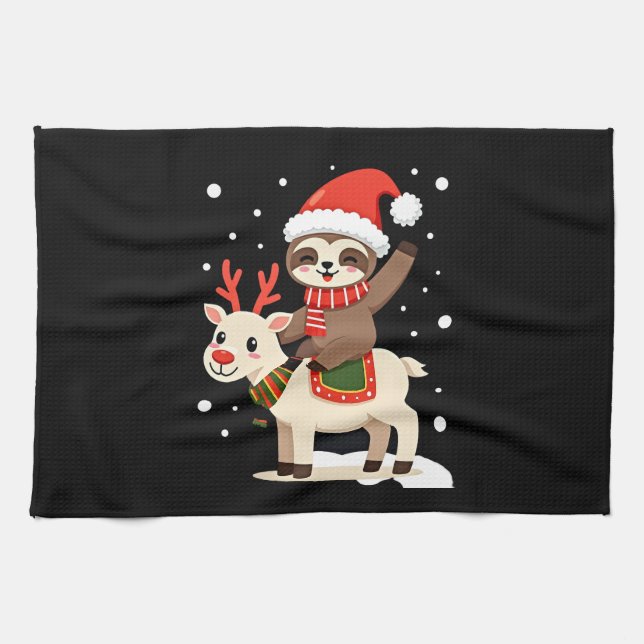 Paño De Cocina Alpaca Sloth Christmas (3) (Horizontal)