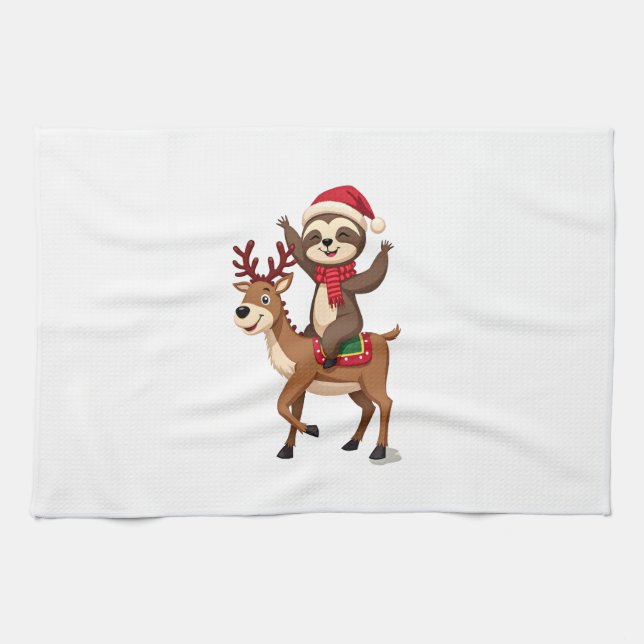 Paño De Cocina Alpaca Sloth Christmas (4) (Horizontal)