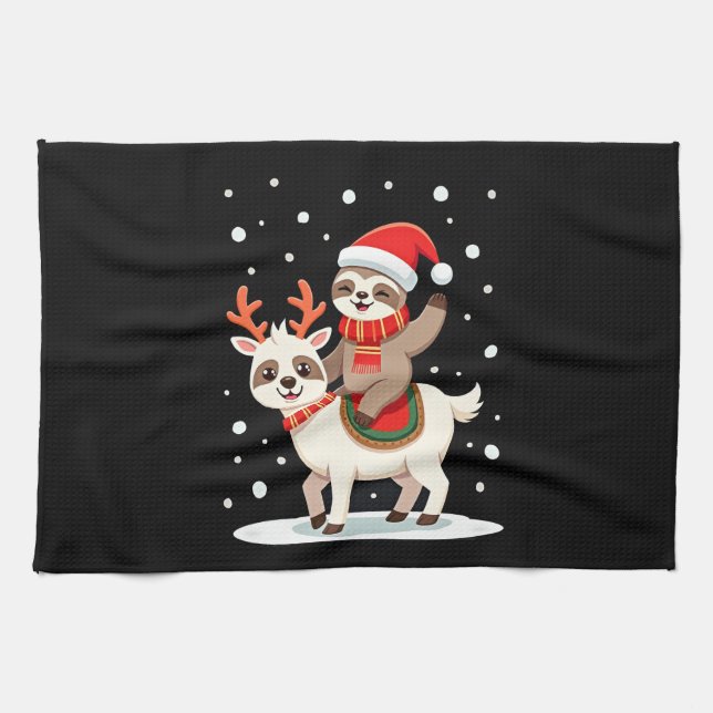 Paño De Cocina Alpaca Sloth Christmas (4) (Horizontal)