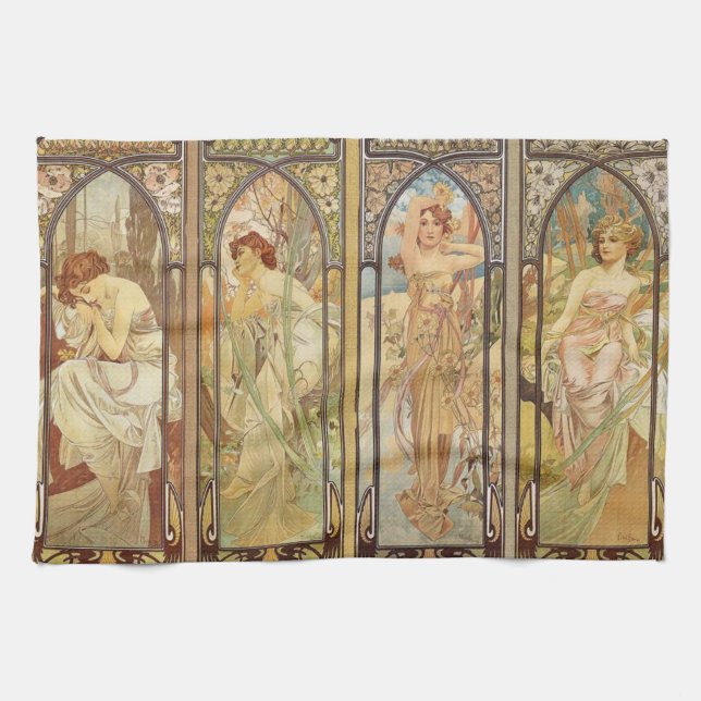 Paño De Cocina Alphonse Mucha - Maestro Art Nouveau (Horizontal)