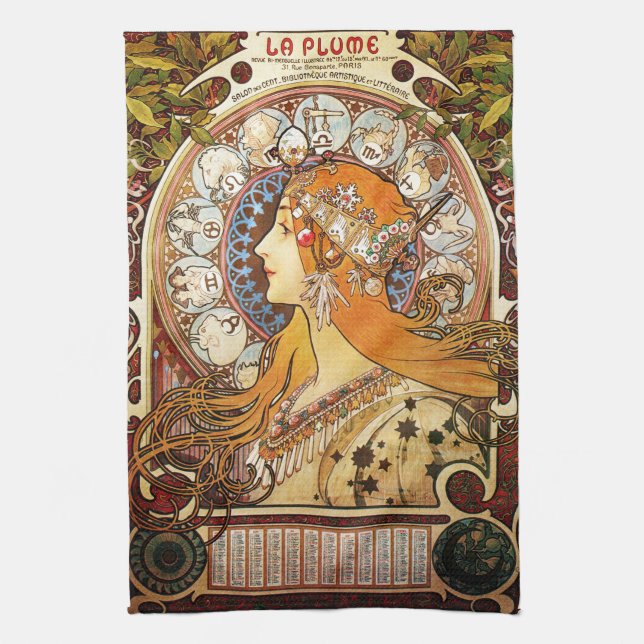 Paño De Cocina Alphonse Mucha Zodiac (Vertical)