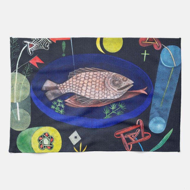 Paño De Cocina Alrededor del pez, Paul Klee (Horizontal)
