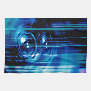 Paño De Cocina Altavoces de música azul