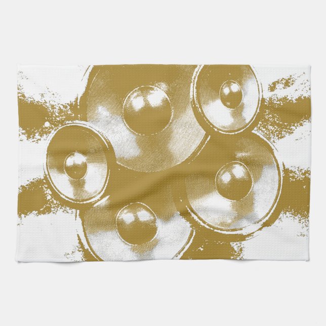 Paño De Cocina altavoces de música naranja (Horizontal)