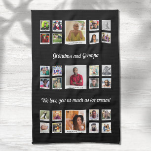 Paño De Cocina Ama a tu abuela y al Collage de fotos de la famili